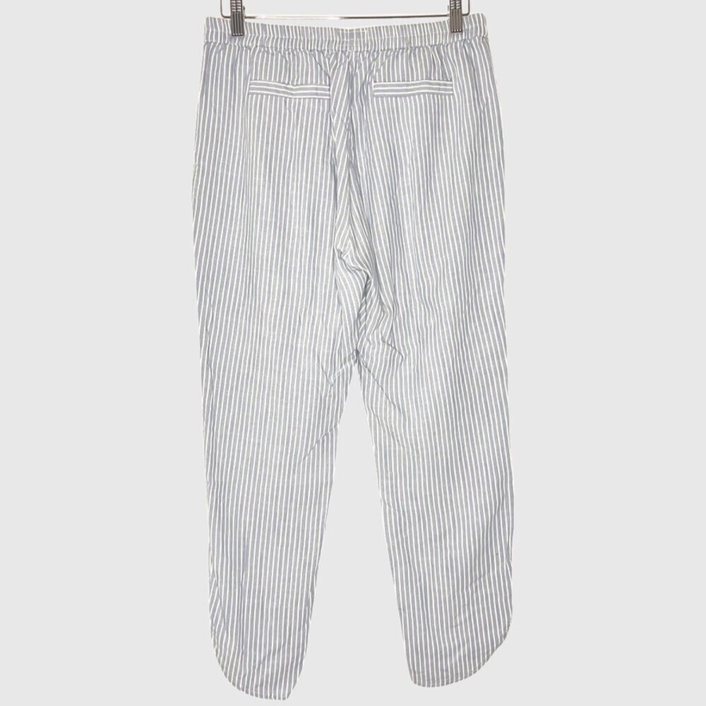 Marine Layer Women Pants Medium Blue White Tencel Stripe Pull On Pockets Stretch - Picture 2 of 16